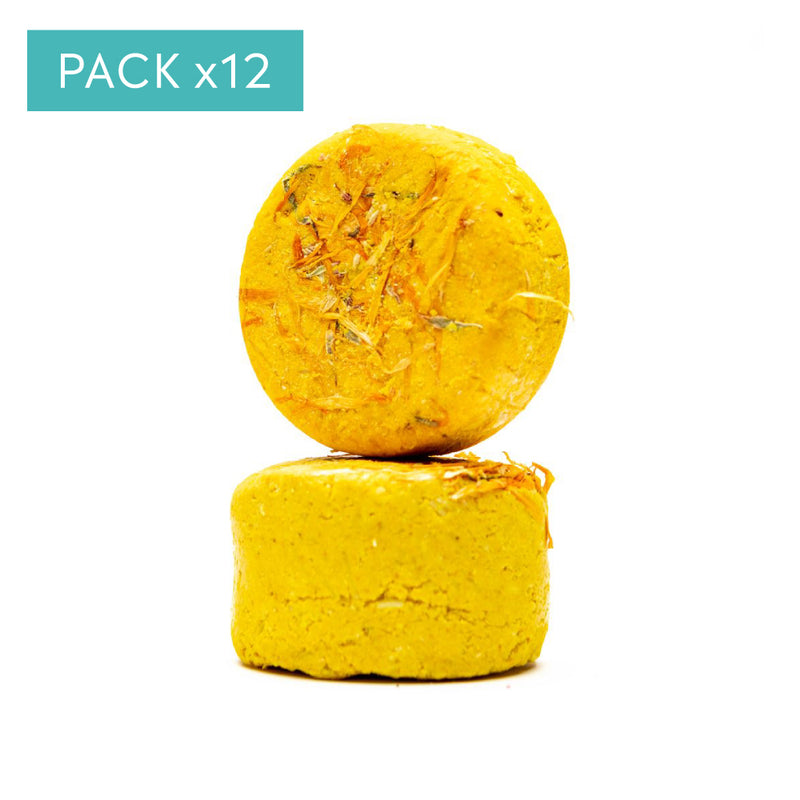 Pack x12 Shampoo sólido Cúrcuma Naranja 80 grs